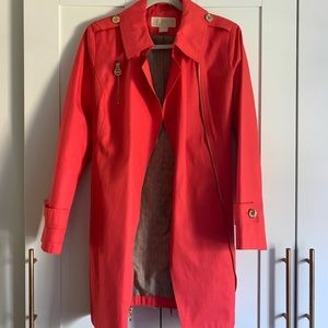 🔥SALE🔥 Michael Kors coral orange raincoat trenchcoat